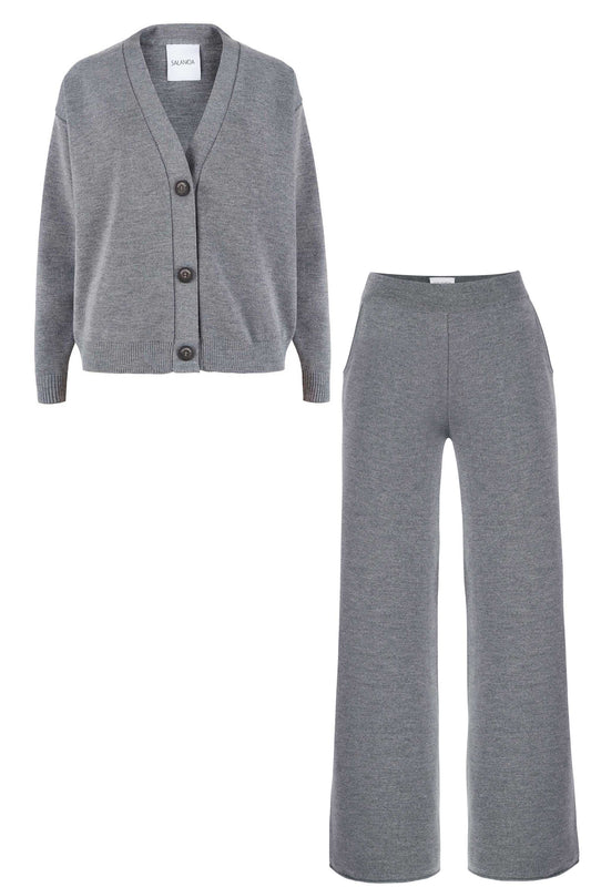 Bene 100 % Merino-Co-ord Hellgrau