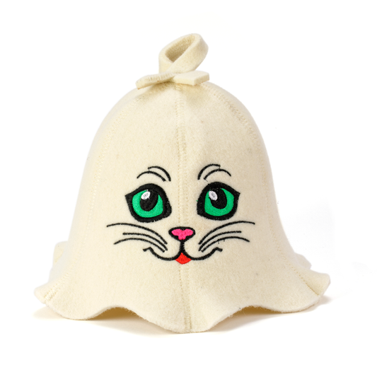 Sauna Hat ‘Sauna Kitten’ 100% Wool