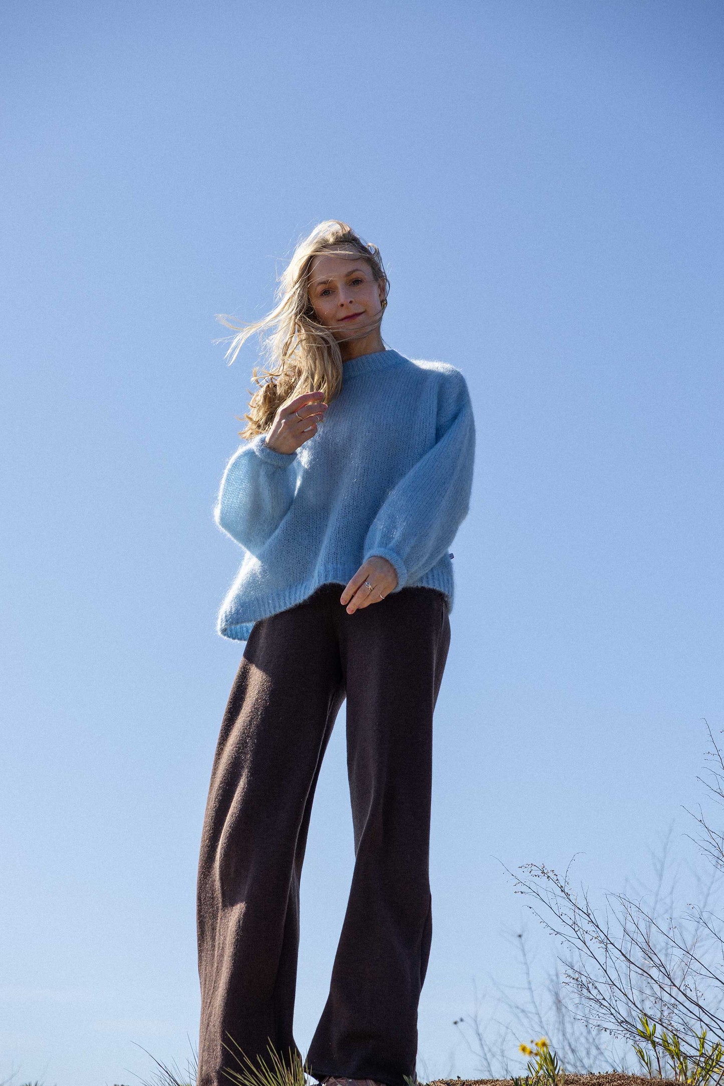 Melody Mohairpullover Himmelblau