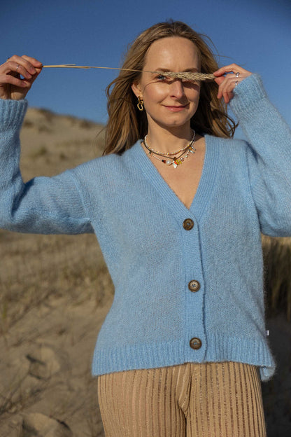 Melody Mohair-Cardigan Himmelblau 
