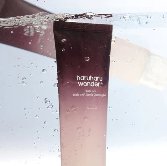 Haruharu Wonder Black Rice Triple AHA Gentle Cleansing Gel - Eksfolijuojantis Veido Prausiklis | 100ml