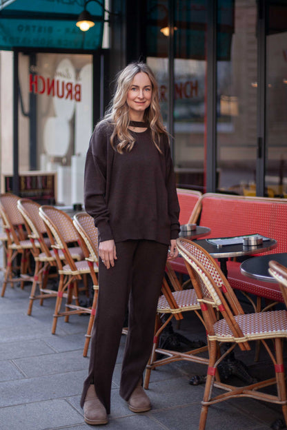 Ora &amp; Rotondo 100 % Merino-Kombi in Schokolade