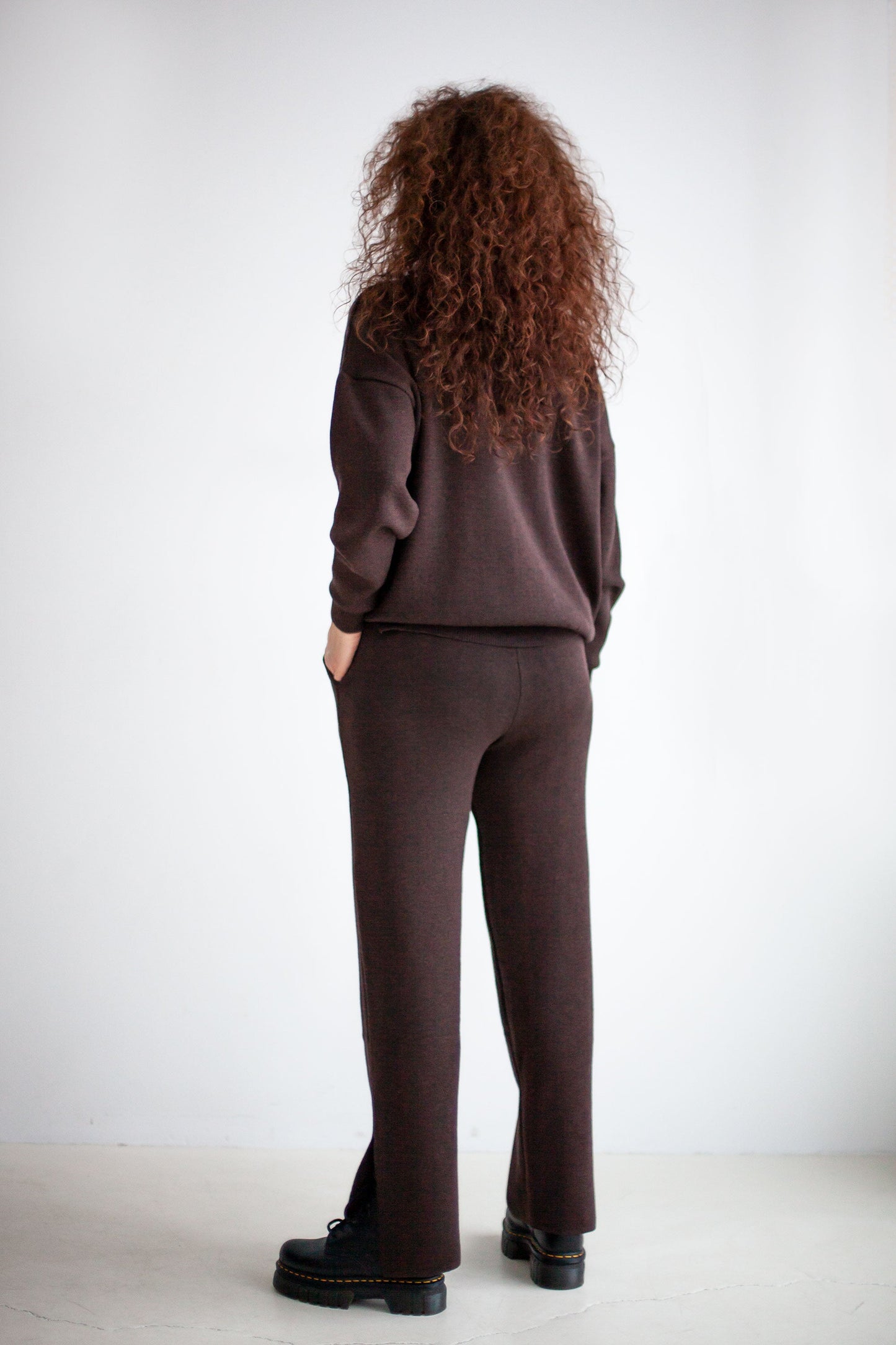 Ora &amp; Rotondo 100 % Merino-Kombi in Schokolade