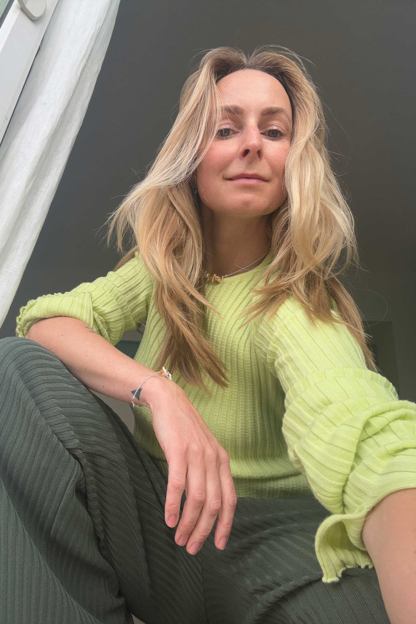 Vera Ribbed Pants Khaki