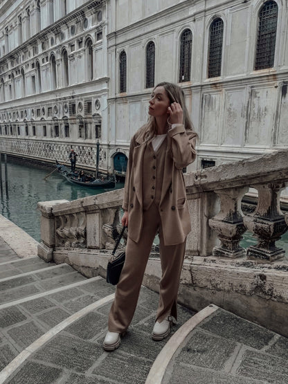 Ora, Forza & Galante 100% Merino Co-ord in Beige