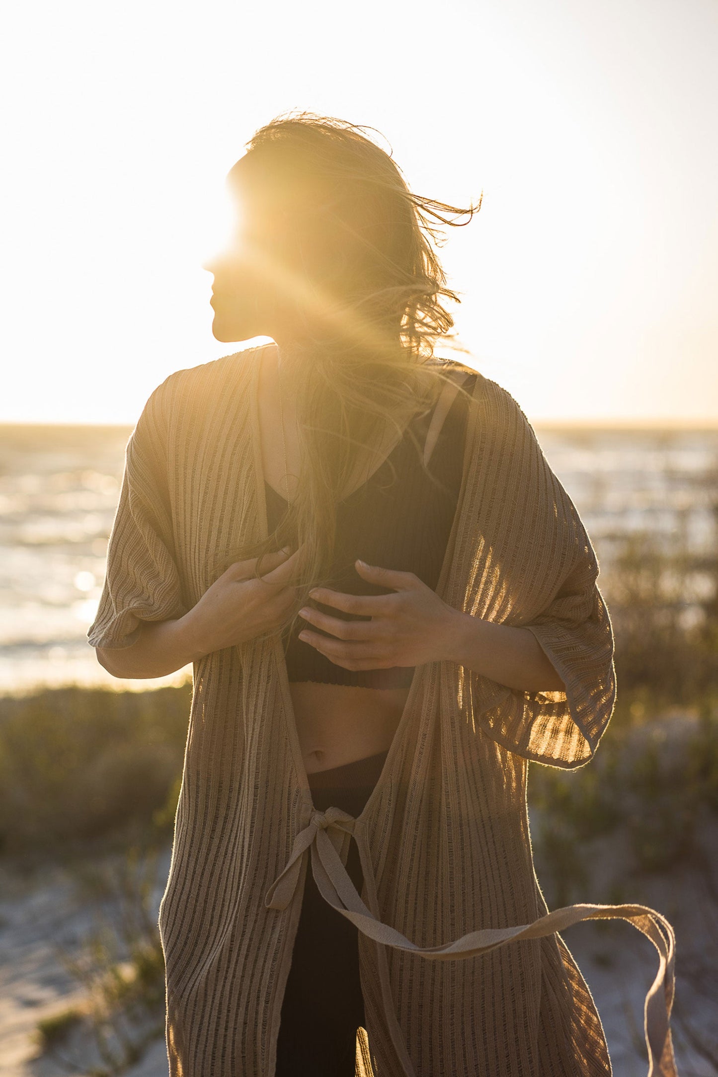 Sole 100% Linen Beach Dress Sand