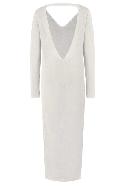 Langes Kleid Mare aus 100 % Leinen, Weiß
