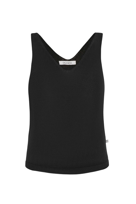 Mare 100% Leinen Tank Top Schwarz