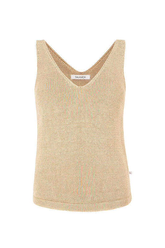 Mare 100% Leinen Tank Top Sand