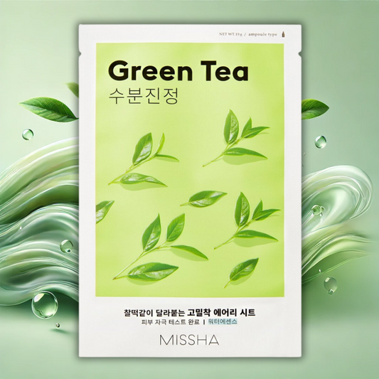 Missha AIry Fit Sheet Mask # Green Tea - Lakštinė Veido Kaukė