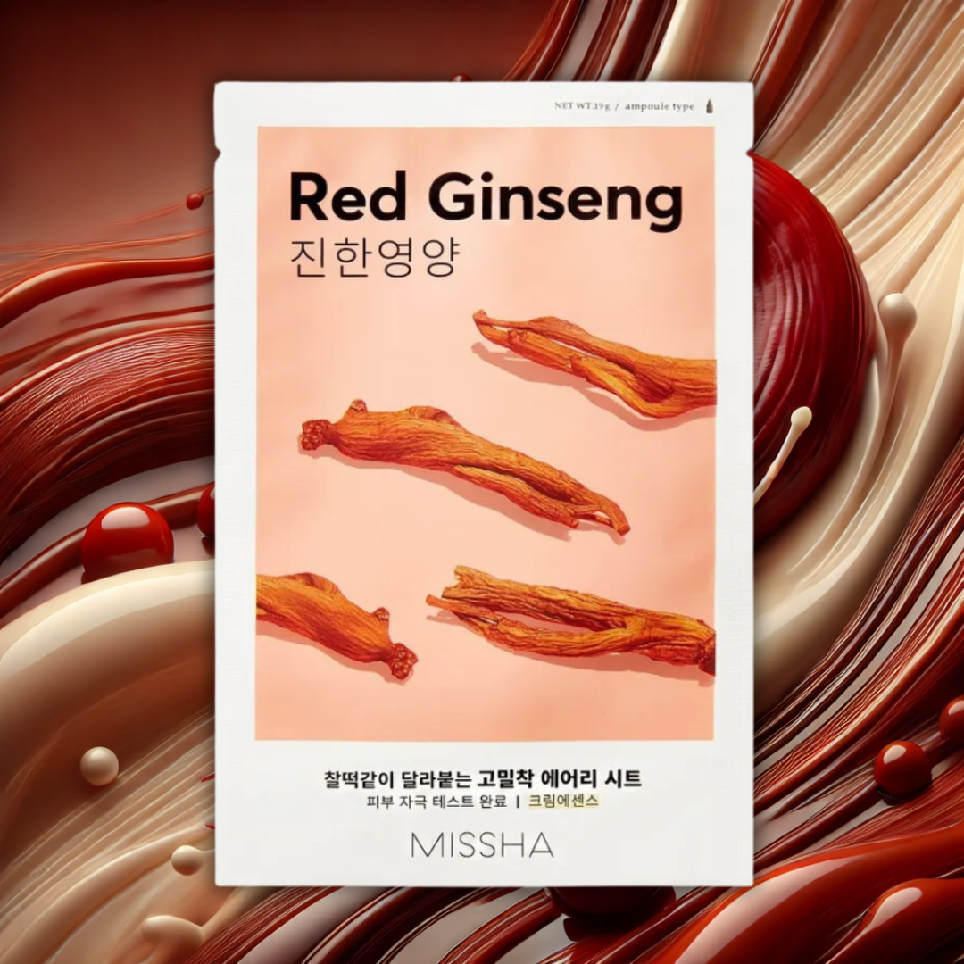 Missha AIry Fit Sheet Mask # Red Ginseng - Lakštinė Veido Kaukė