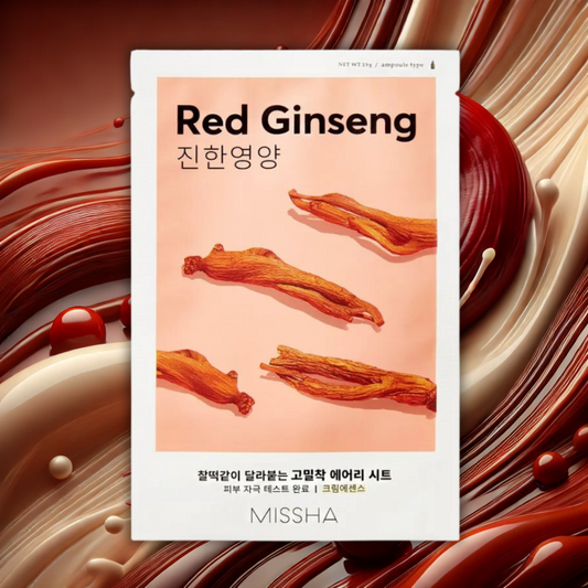 Missha AIry Fit Sheet Mask # Red Ginseng - Lakštinė Veido Kaukė