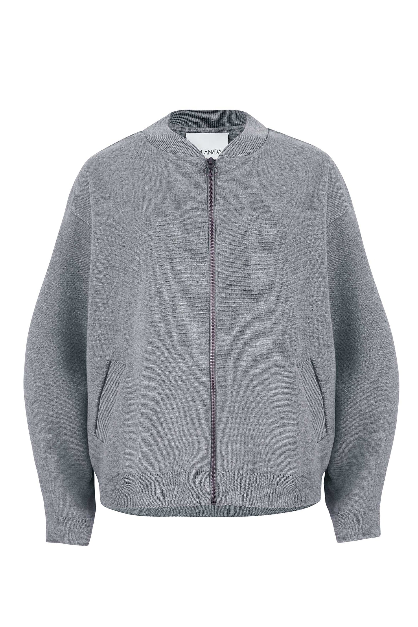 Onda 100 % Merino Bomberjacke Hellgrau