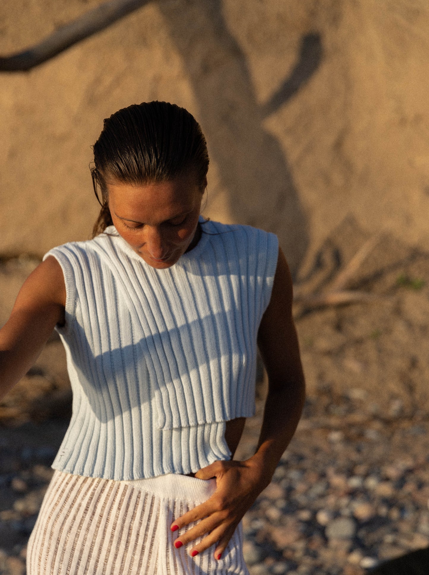 Nuovo Asymmetrisches Top Hellblau