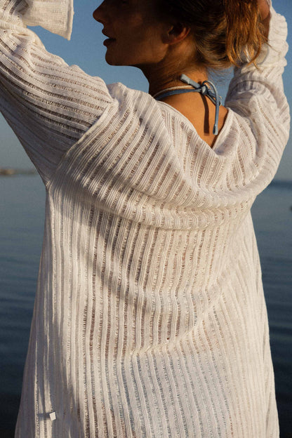 Sole 100% Linen Cardigan White
