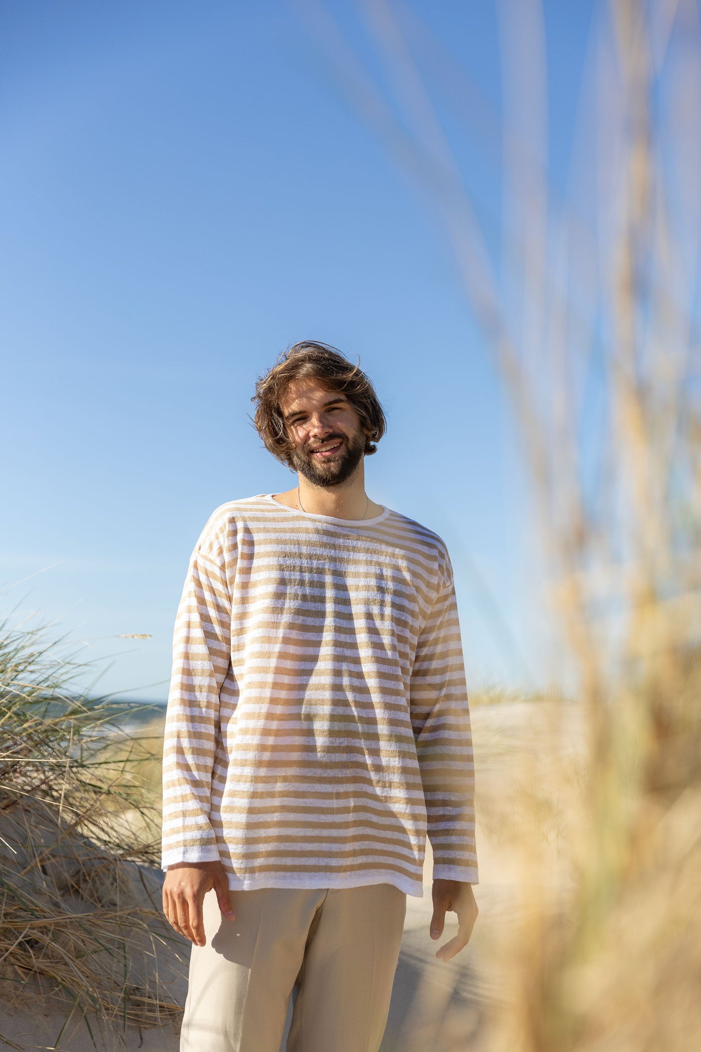 Tanto 100% Linen Long-Sleeve Top Sand *UNISEX*