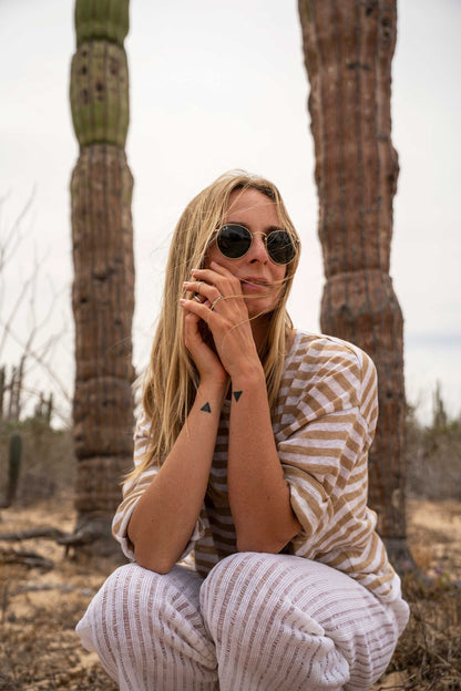Tanto 100% Linen Long-Sleeve Top Sand *UNISEX*