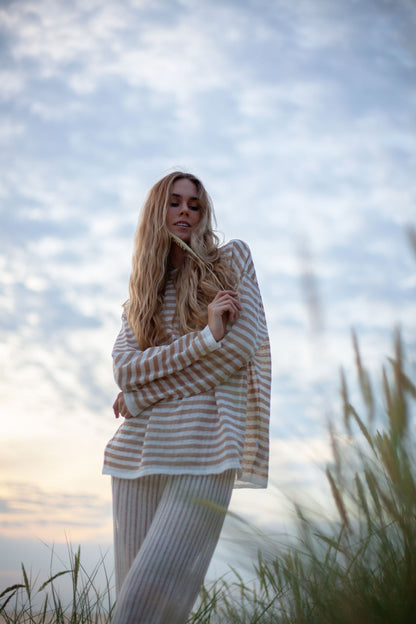 Tanto 100% Linen Long-Sleeve Top Sand *UNISEX*