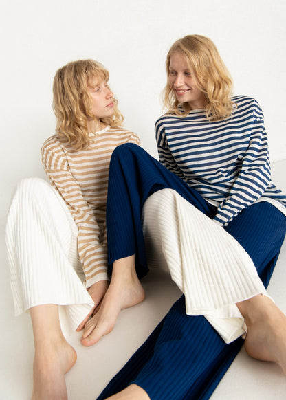 Tanto 100% Linen Long-Sleeve Top Navy *UNISEX*