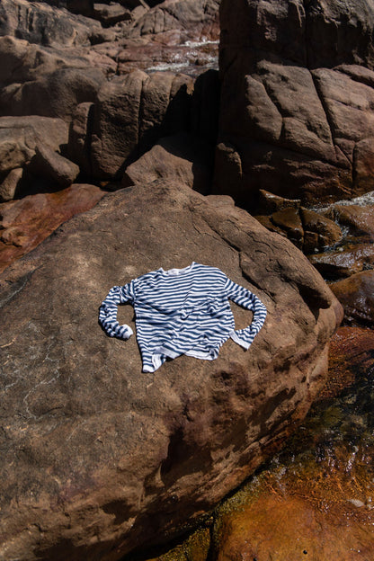 Tanto 100% Linen Long-Sleeve Top Navy *UNISEX*