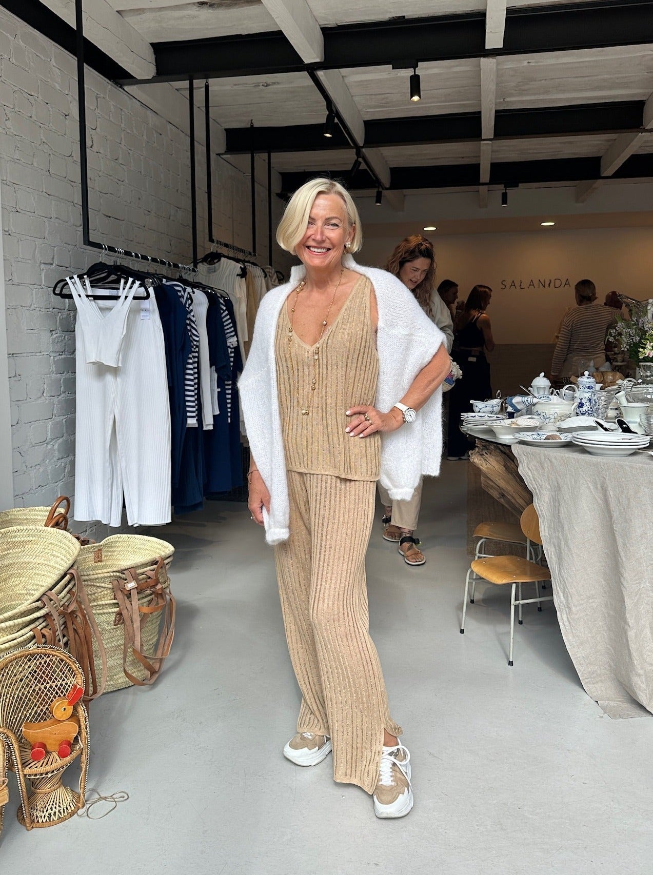 Caldo 100% Linen Tank Top Sand