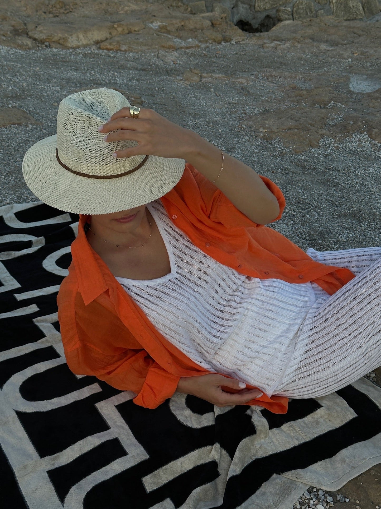 Caldo 100% Linen Tank Top White