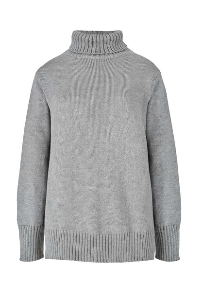 Morbido Rollkragenpullover 100% Merino Grau