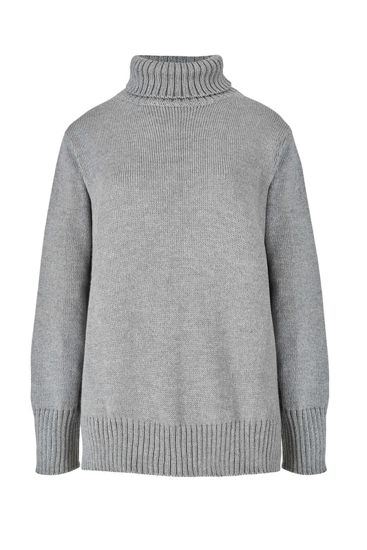 Morbido Rollkragenpullover 100% Merino Grau