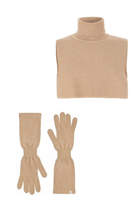 Punto &amp; Via 100 % Merino-Set Beige