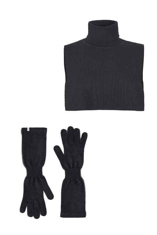 Punto &amp; Via 100 % Merino-Set Schwarz