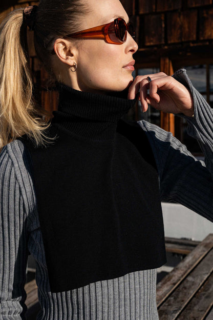 Punto 100% Merino Bib Neck Black