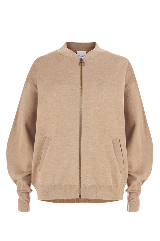 Onda Bomberjacke aus 100 % Merinowolle, Beige 