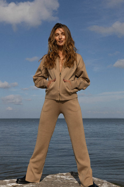 Onda Bomberjacke aus 100 % Merinowolle, Beige 