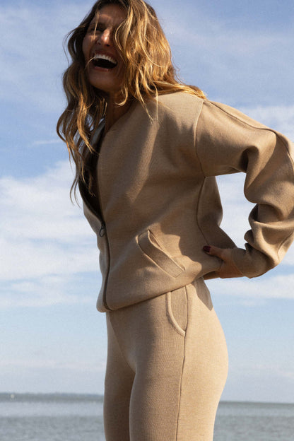 Onda Bomberjacke aus 100 % Merinowolle, Beige 