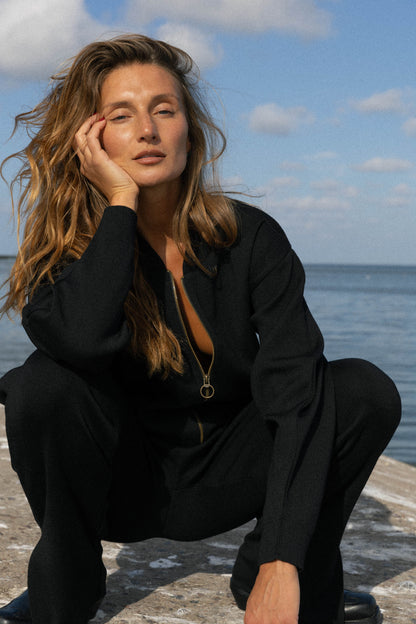 Onda 100 % Merino Bomberjacke Schwarz 