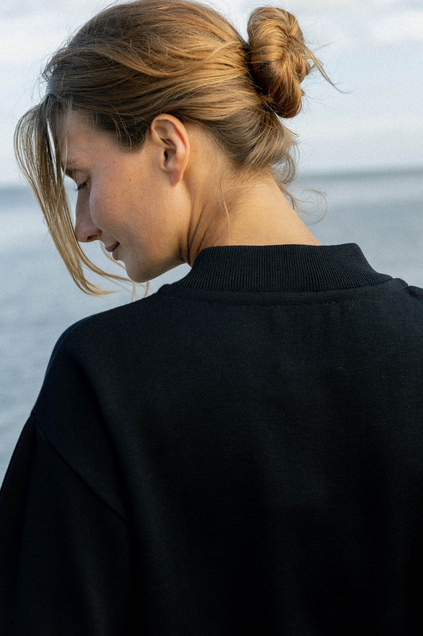 Onda 100 % Merino Bomberjacke Schwarz 