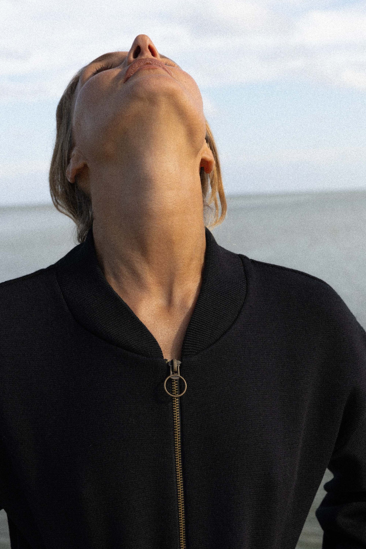 Onda 100 % Merino Bomberjacke Schwarz 