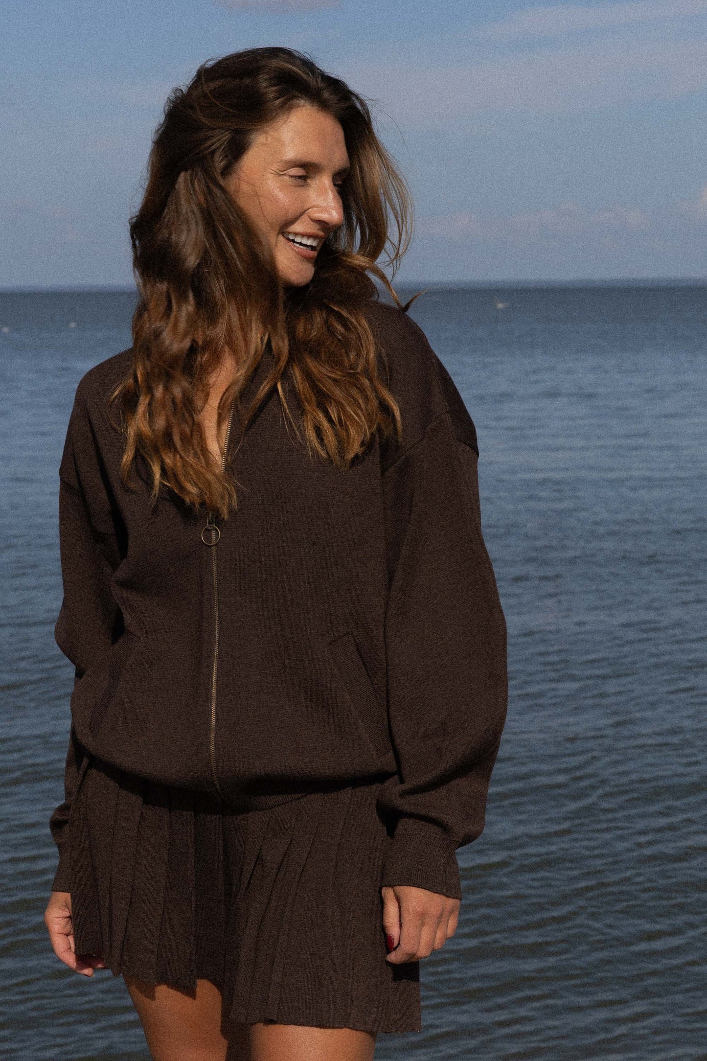 Onda Bomberjacke aus 100 % Merinowolle, Schokolade