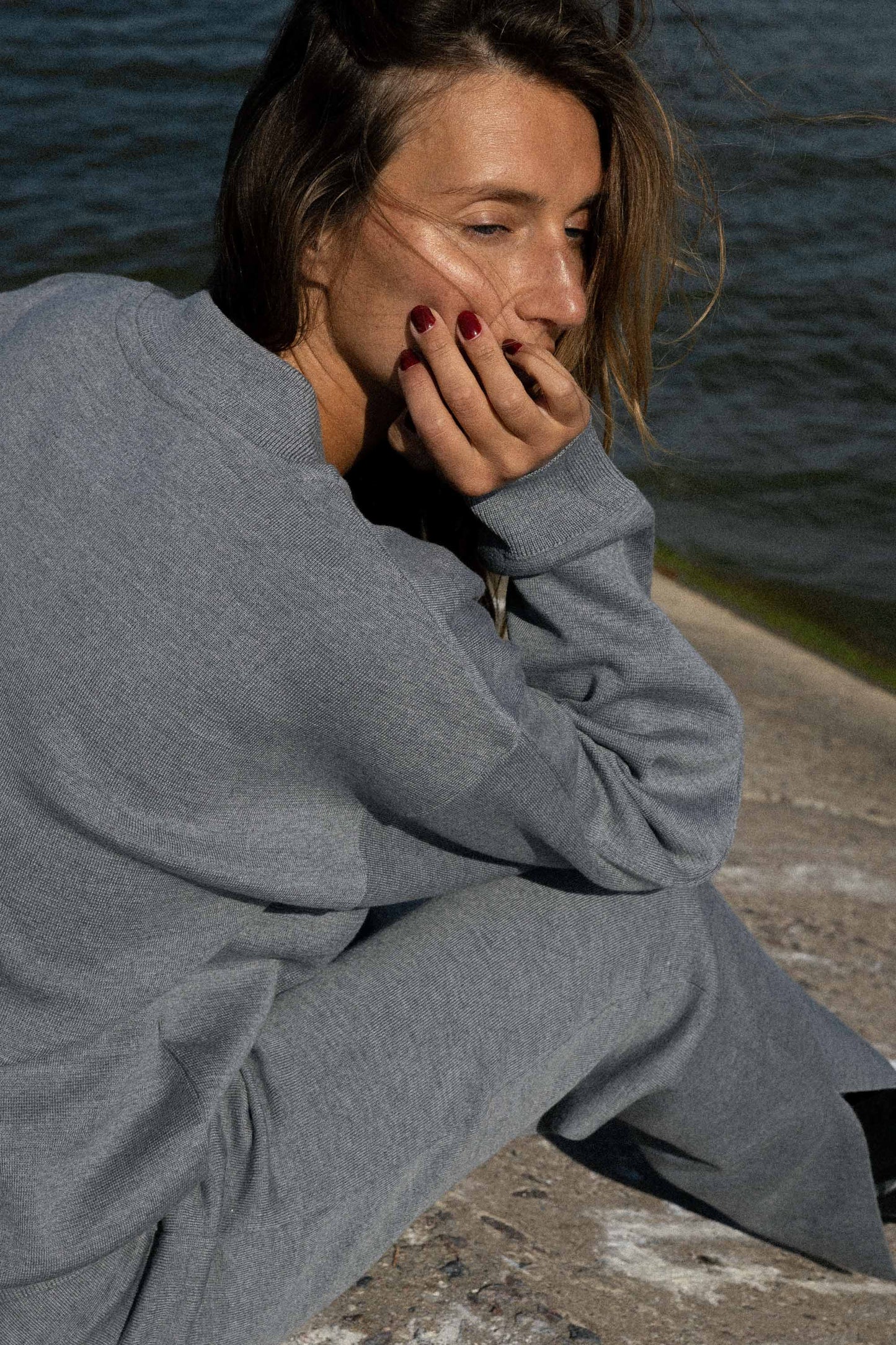 Onda 100 % Merino Bomberjacke Hellgrau