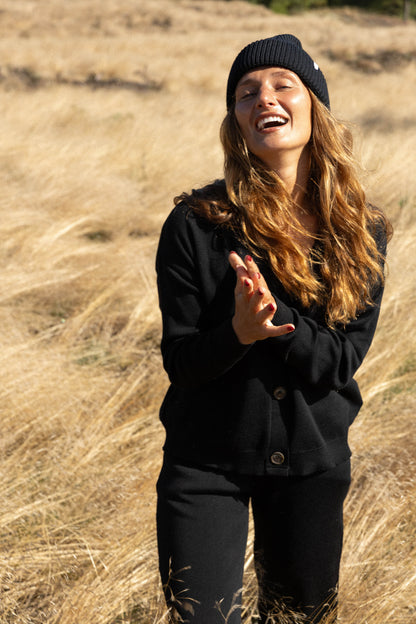 Bene 100 % Merino-Co-ord Schwarz