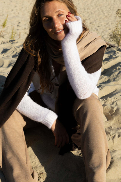 Via 100% Merino Scarf Beige