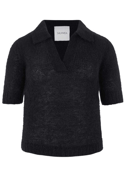 Melody Mohair Poloshirt Schwarz