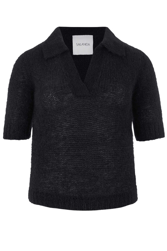 Melody Mohair Poloshirt Schwarz