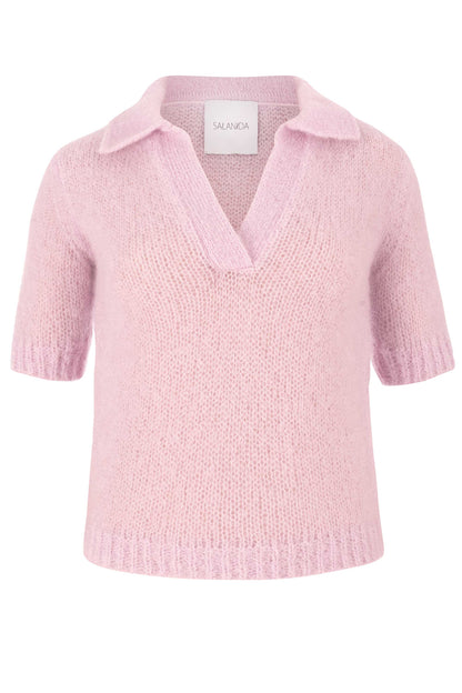 Melody Mohair Poloshirt Rosa