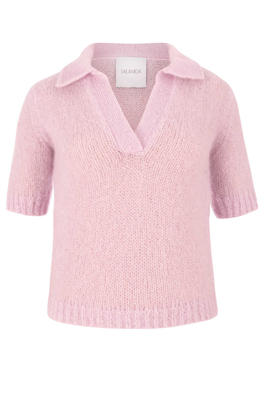 Melody Mohair Poloshirt Rosa