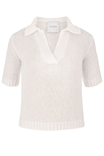 Melody Mohair Poloshirt Weiß