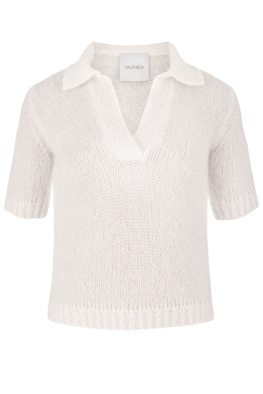 Melody Mohair Poloshirt Weiß