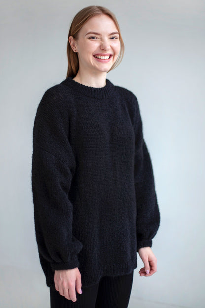 Melody Mohairpullover Schwarz