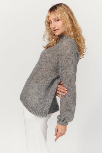 Melody Mohairpullover Grau