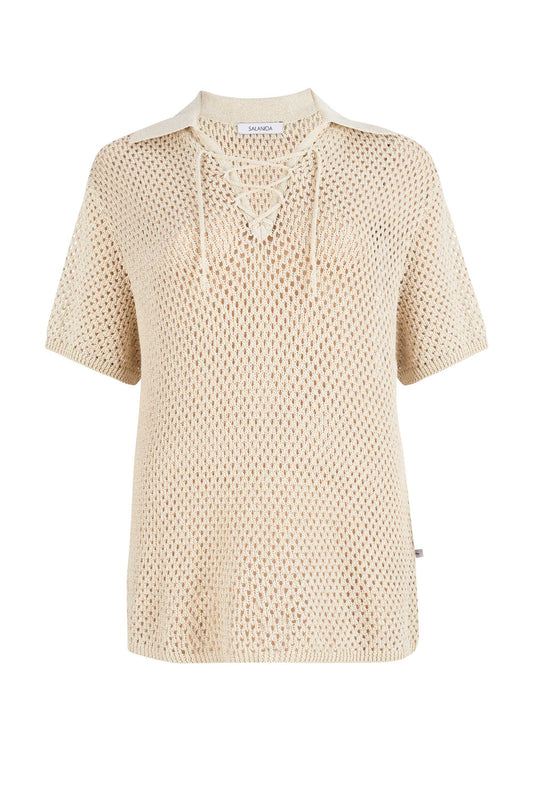 Coco Polo Spitzenhemd Creme 